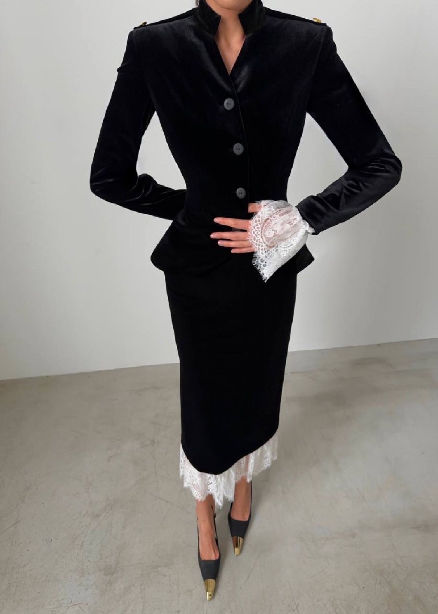 Blazer court en velours "Imba"