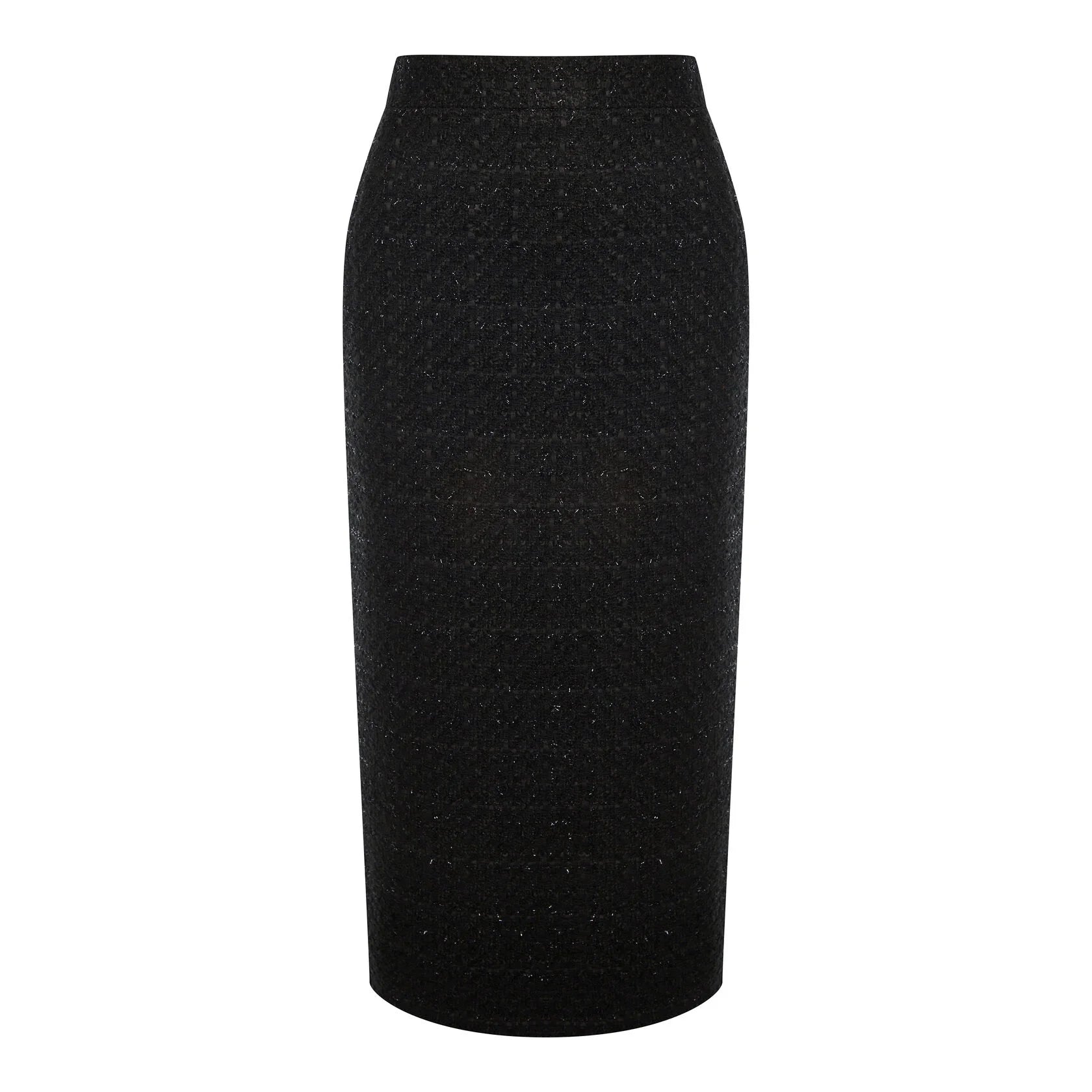 Jupe midi en tweed noire