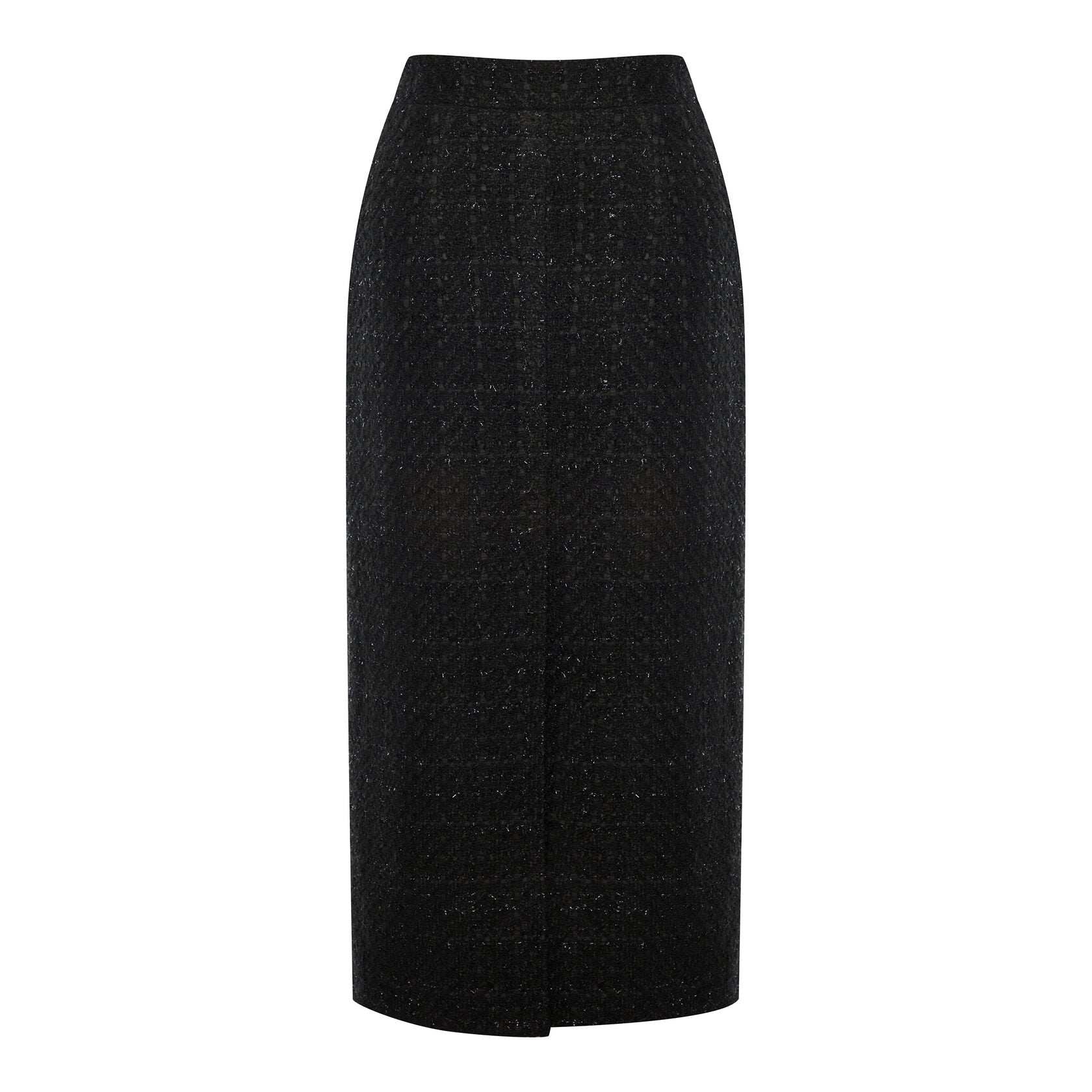 Jupe midi en tweed noire