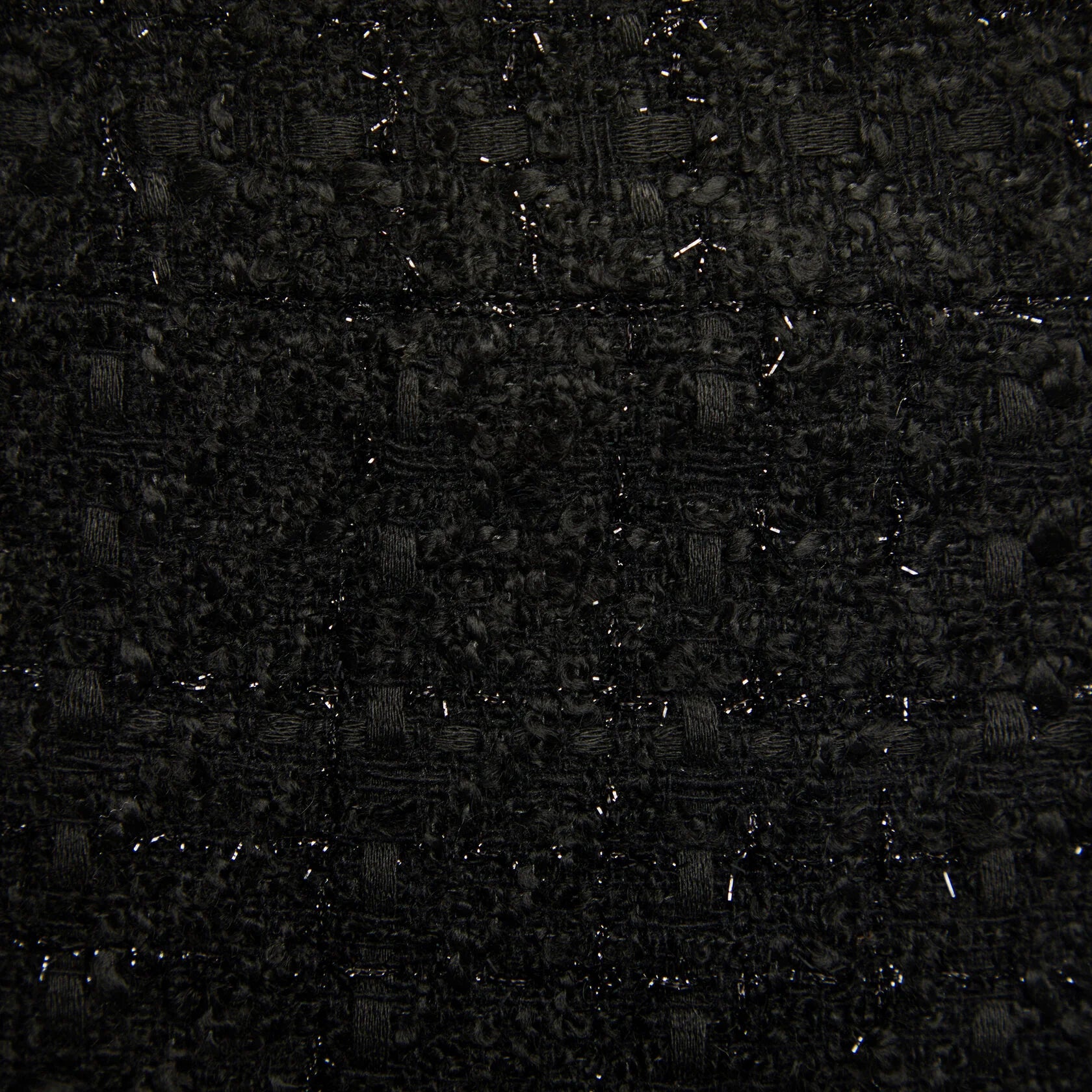 Jupe midi en tweed noire