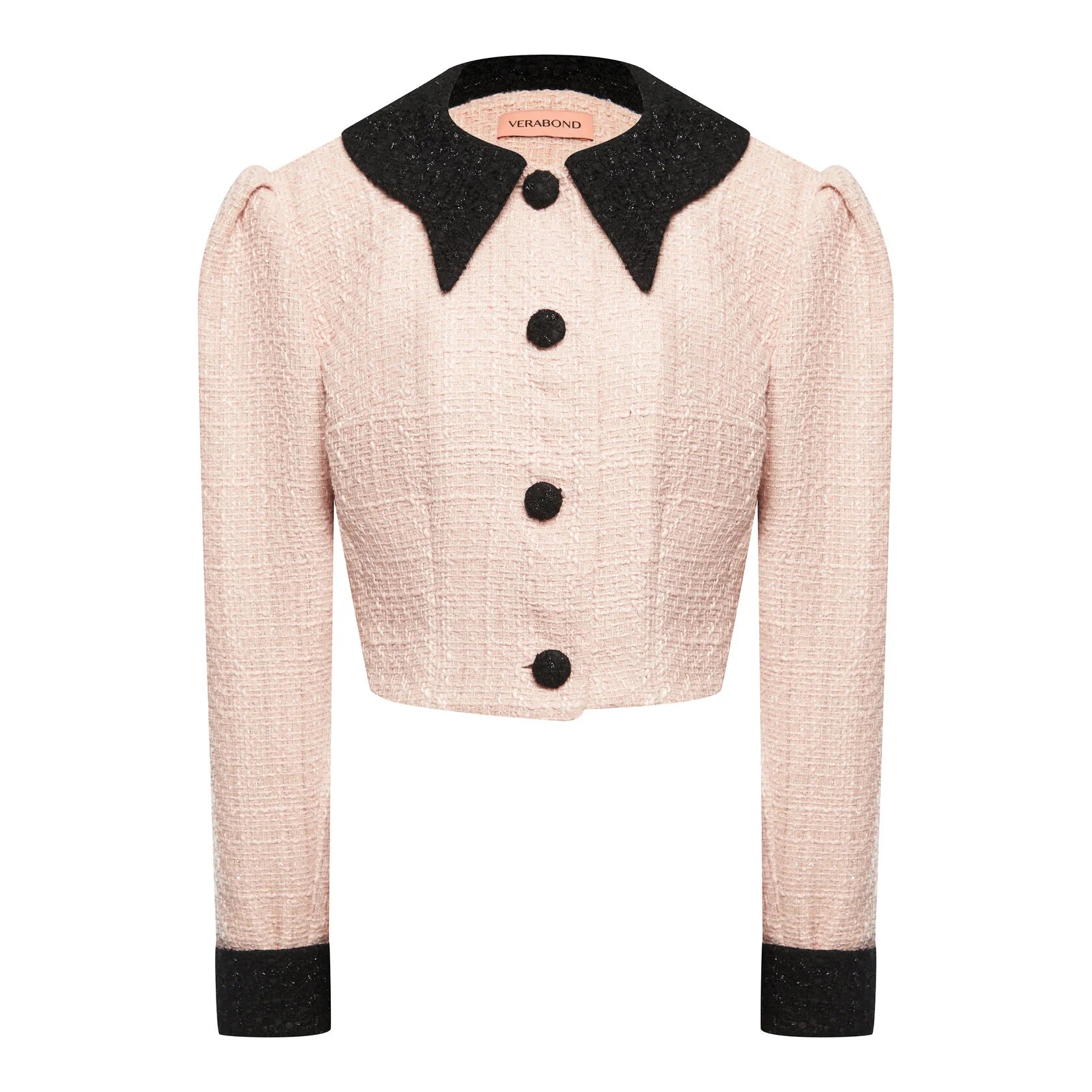 Veste en tweed rose poudrée