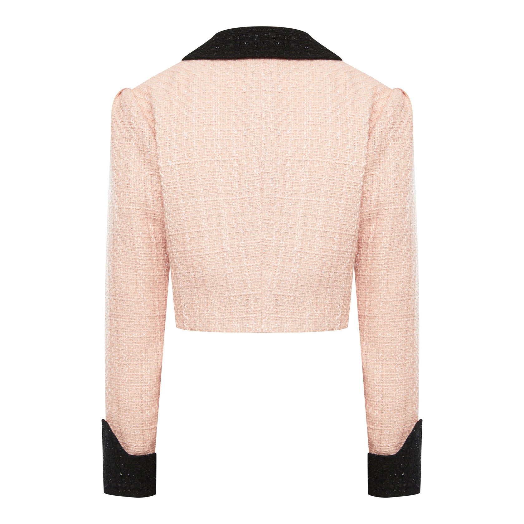 Veste en tweed rose poudrée