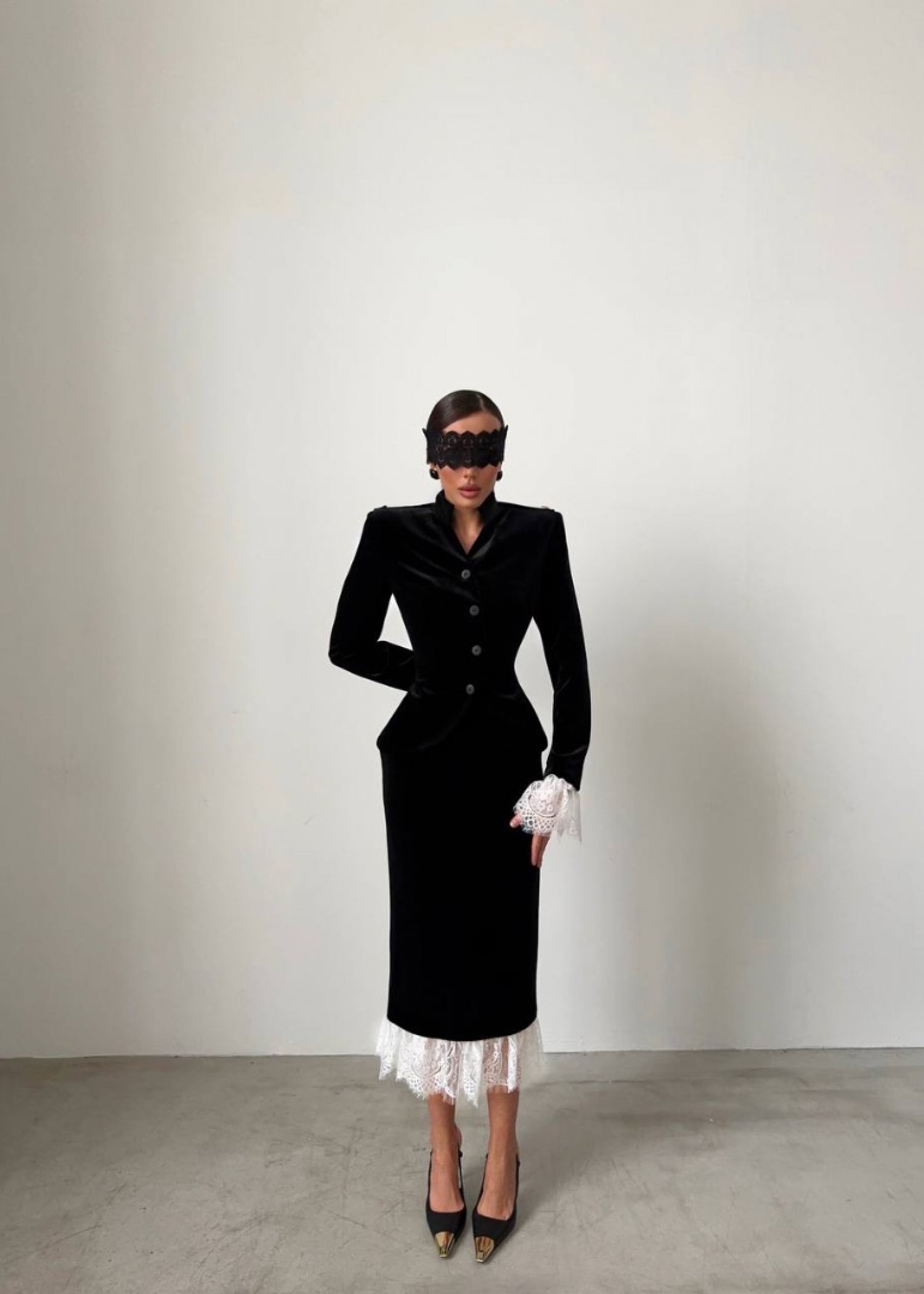 Blazer court en velours "Imba"